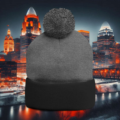 Bengal Tiger Pom-Pom Knit Cap - Cozy Winter Hat, Embroidered Beanie for Sports Fans, Gift for Holidays, Fashion Accessory, Cold Weather Gear