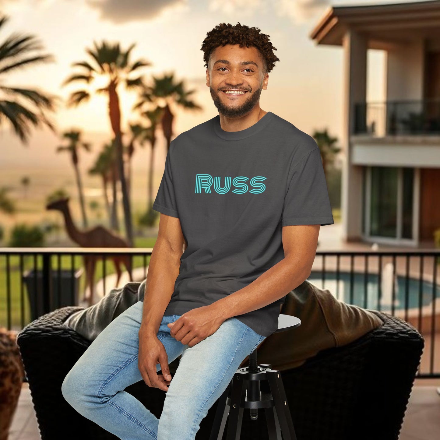 Russ Unisex T-Shirt with Retro Design, Hip-Hop Shirt, Casual Wear, Unique Style, Russ Apparel