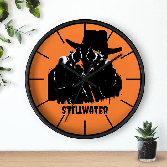 Stillwater Vintage Wall Clock, Cowboy Decor, Unique Timepiece, Western Wall Art, Gift for Him, Home Bar Decoration