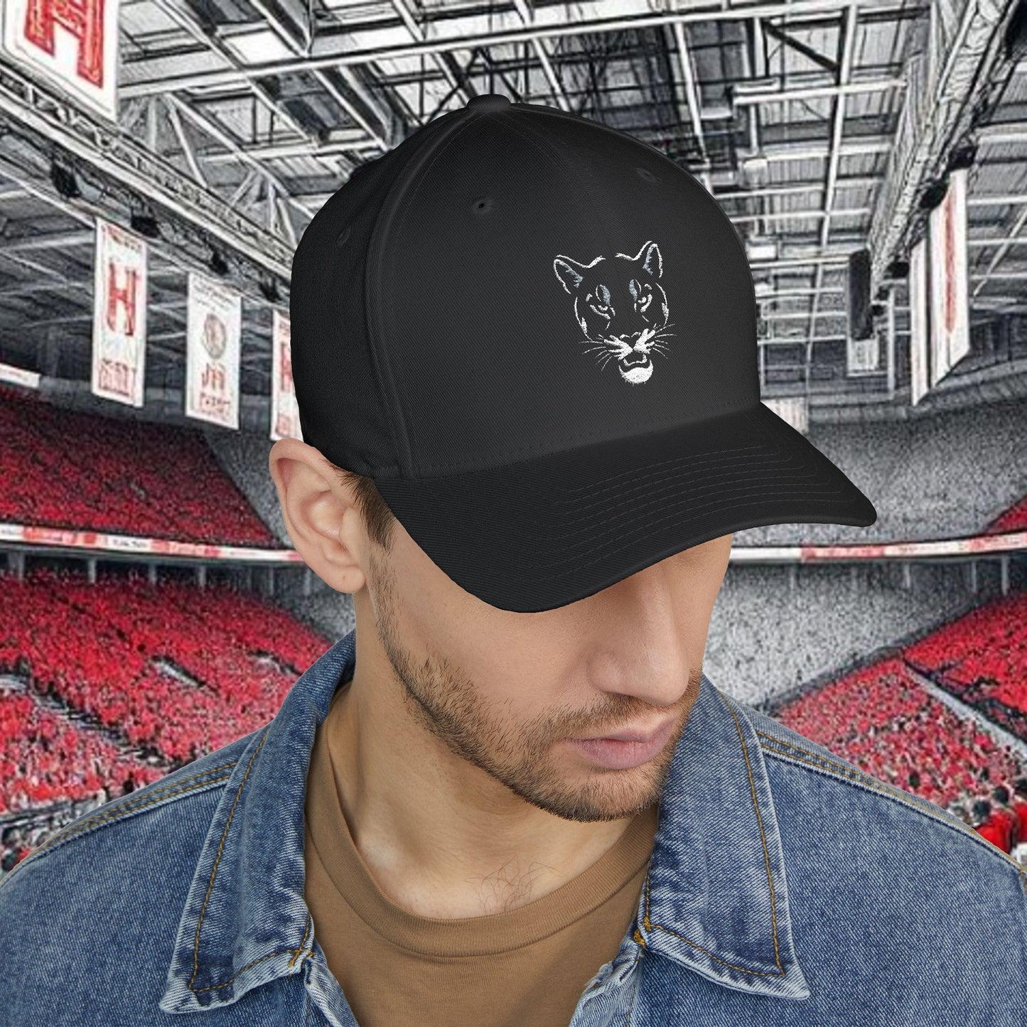 Cougar Embroidered Cap - Perfect for Outdoor Adventures, Gifts, Casual Wear, Festivals, and Sports and Houston Gameday