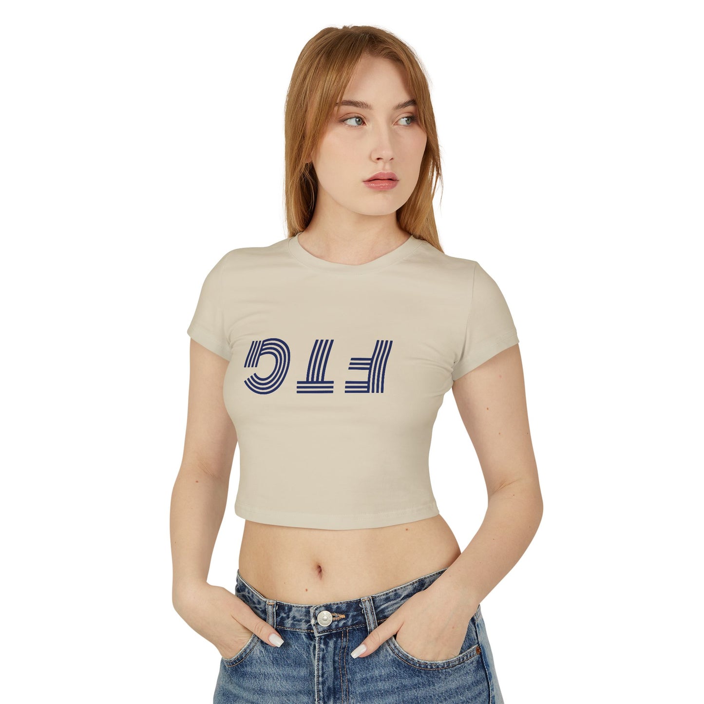 Upside Down FTG Stylish Women's Baby Tee - Trendy Crop Top, Casual Outfits, Birthday Gift, Bobcat Games, Everyday Essentials