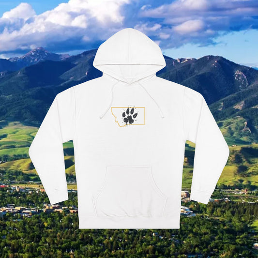 Montana Paw Hoodie — State Outline with Cat Paw Graphic (ESG GCG Back)
