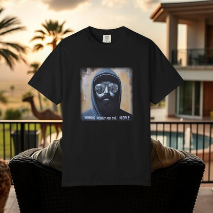 Wing Man Winning Money for The People, Urban Graphic T-shirt, Unisex Garment-Dyed Tee, Streetwear Style, Casual Summer Wear