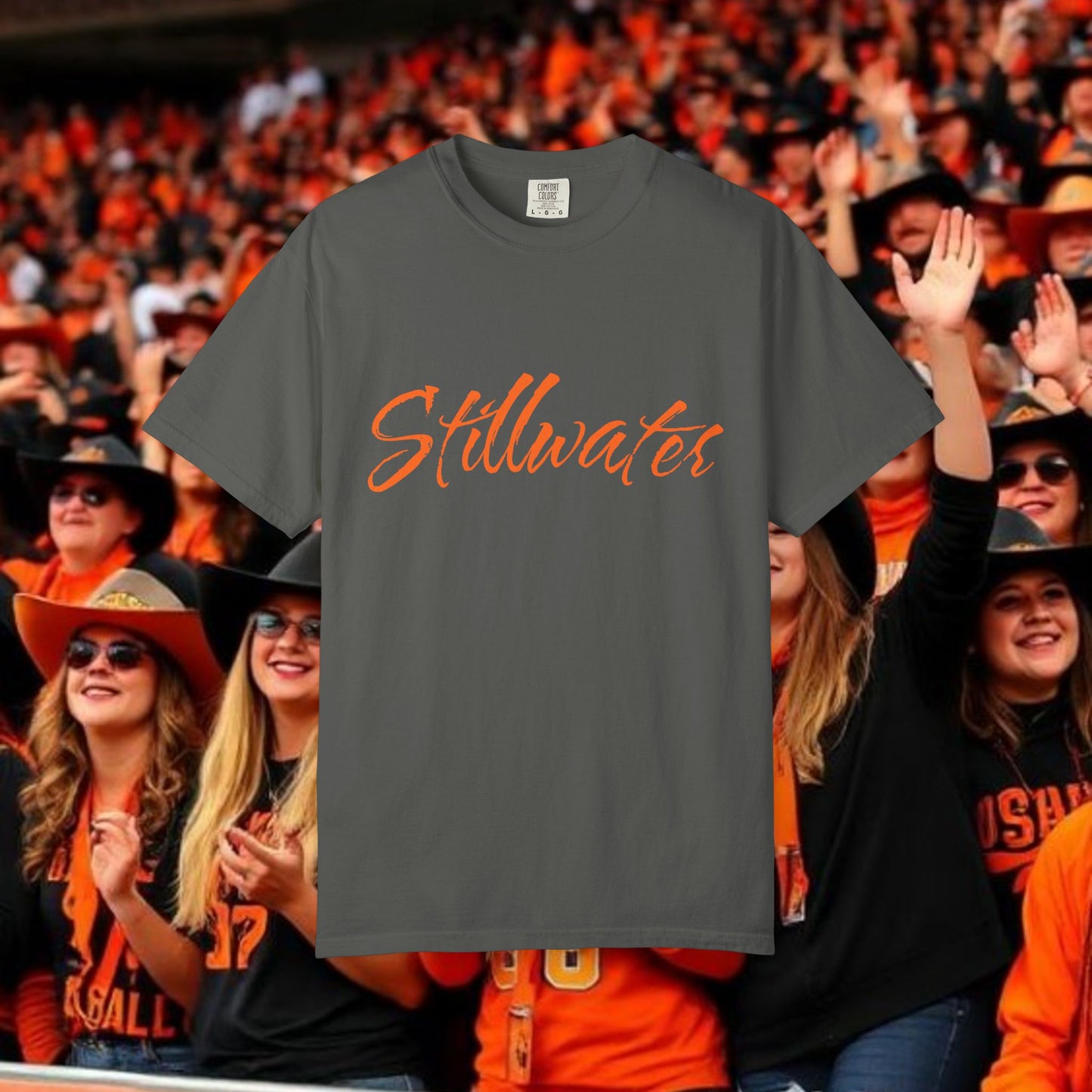 Stillwater Script T‑Shirt — Casual City Pride Tee, Soft-Style Shirt, Perfect for Gameday