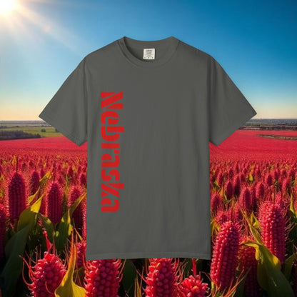 Lincoln Nebraska Area Code T-Shirt — White Tee with Red "Nebraska" & 402 Back Print, Soft-Style T-Shirt