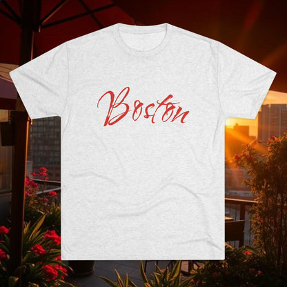 Boston Script Tee — Lightweight City Souvenir T‑Shirt, Super Comfortable Tri-Blend, Perfect for Gameday