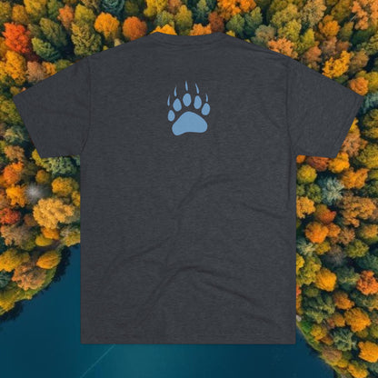 Maine Bear Paw Tee — Coastal State Graphic T-Shirt, Tri-Blend, Ultra Soft T-Shirt, Perfect for Gameday