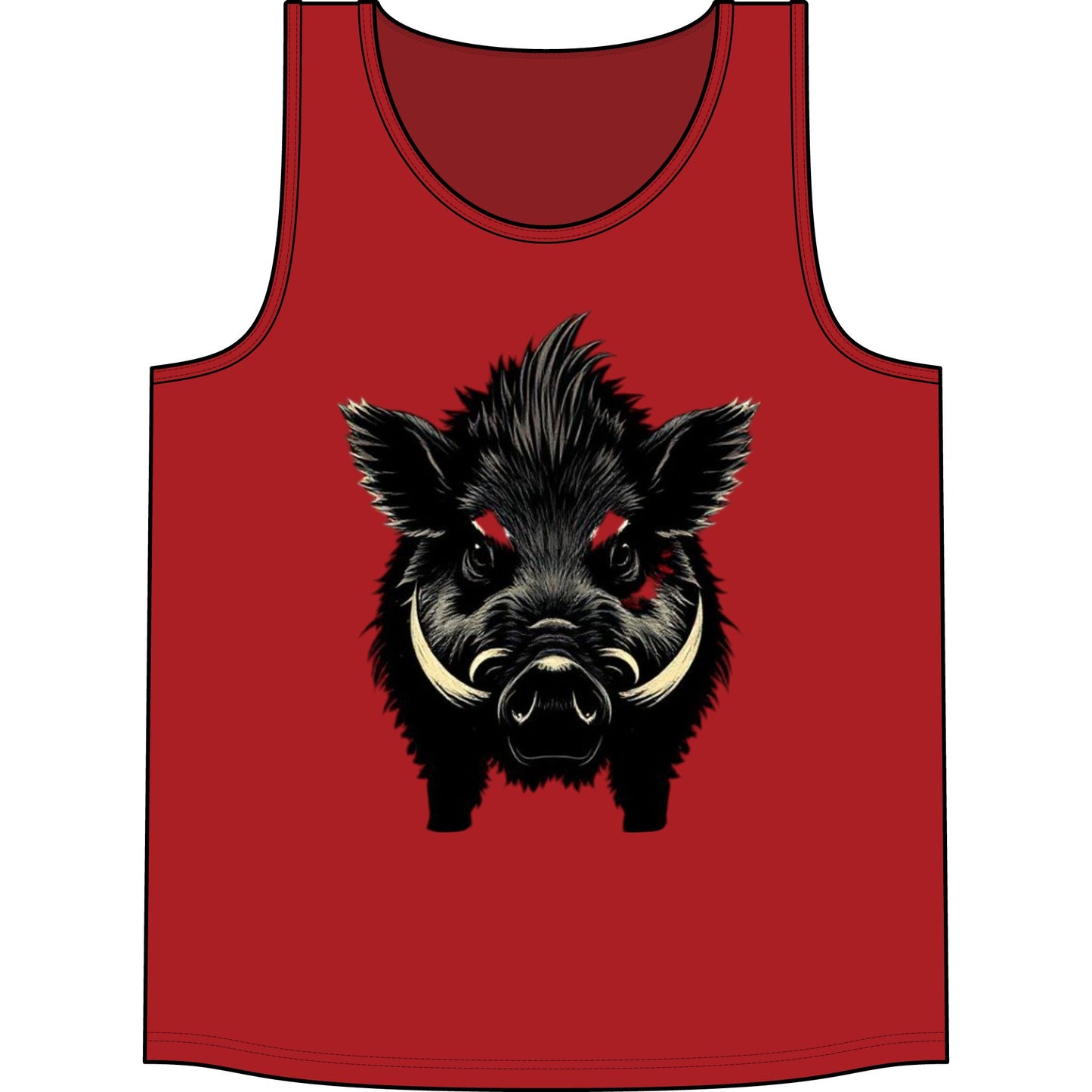 Wild Boar Tank Top — Bold Boar Face Graphic Concert Tank