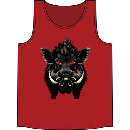 Wild Boar Tank Top — Bold Boar Face Graphic Concert Tank