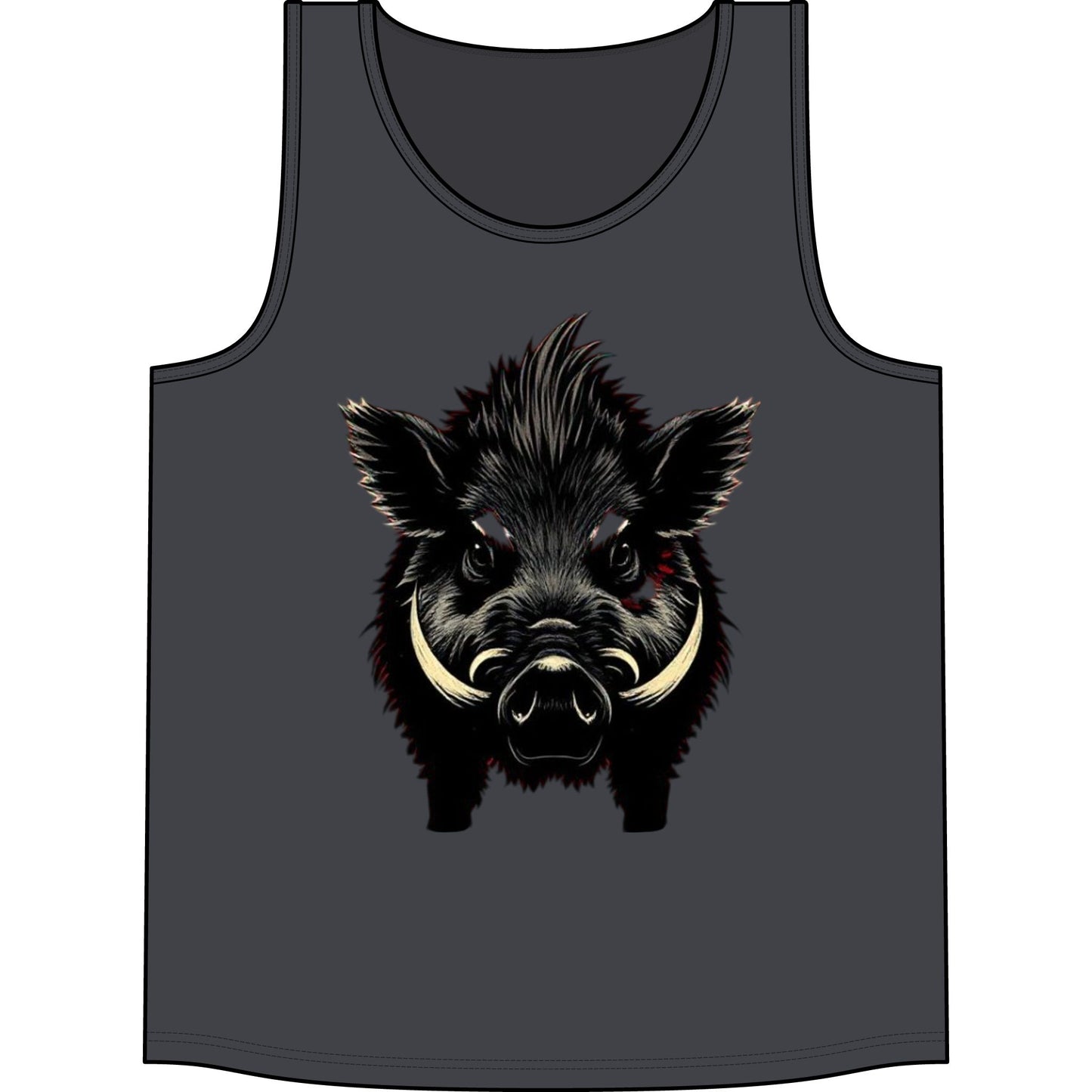 Wild Boar Tank Top — Bold Boar Face Graphic Concert Tank
