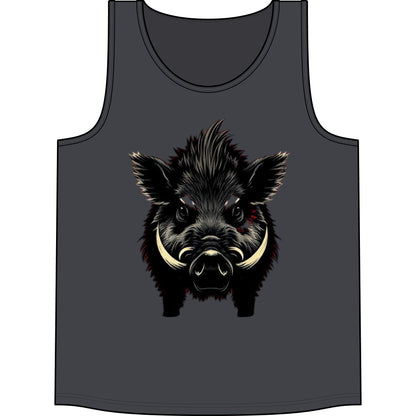 Wild Boar Tank Top — Bold Boar Face Graphic Concert Tank
