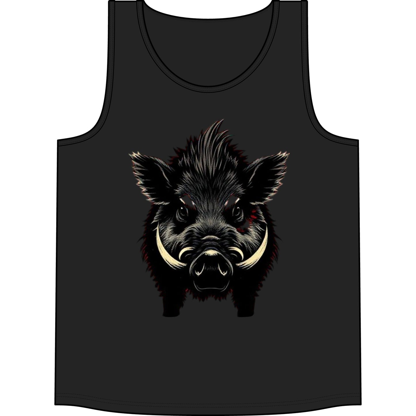 Wild Boar Tank Top — Bold Boar Face Graphic Concert Tank