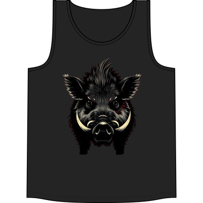 Wild Boar Tank Top — Bold Boar Face Graphic Concert Tank