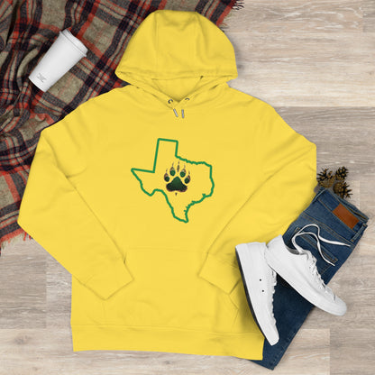 Bear Paw King Hooded Sweatshirt, Texas Pride Apparel, Gifts for Texans, Cozy Hoodie, Yellow Sweatshirt, Casual Wear