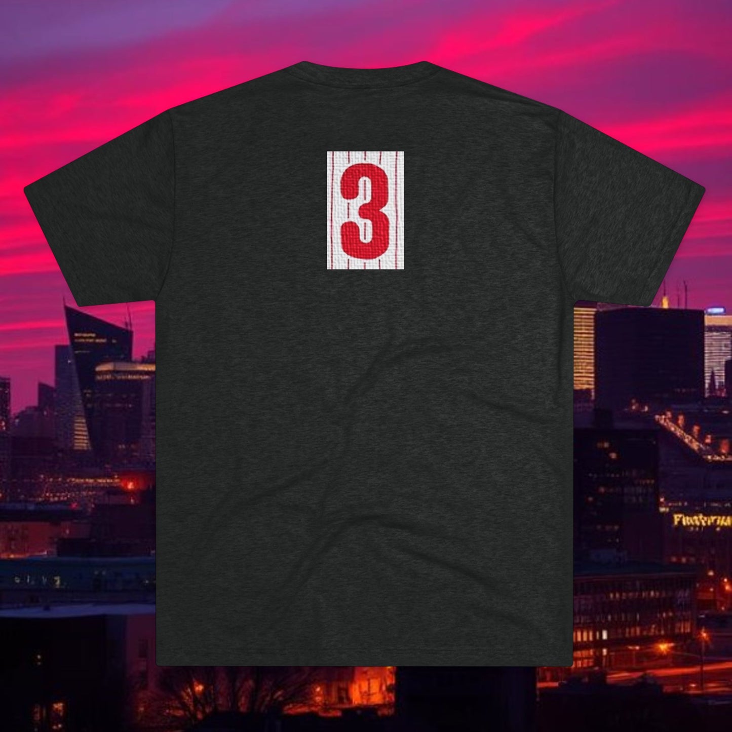 Baseball Stars Batter Silhouette Tee — Back Number '3' Player Shirt