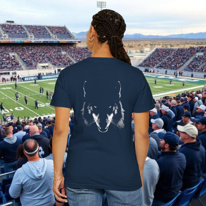 Reno Tee, Vertical Reno Logo and Subtle Wolf Graphic, Soft Style Shirt, Perfect style for Gameday