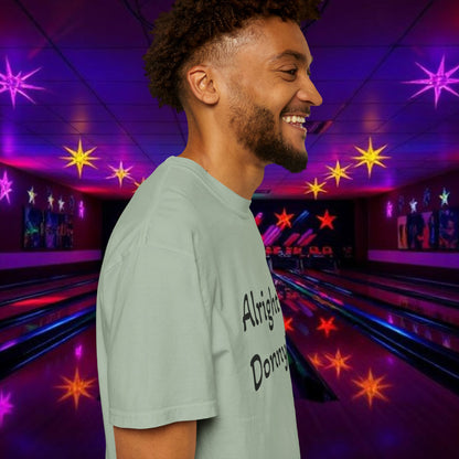 Vintage Garment-Dyed T‑Shirt — Minimal Retro Bowling Vibe, Lebowski Reference, Alright Donny