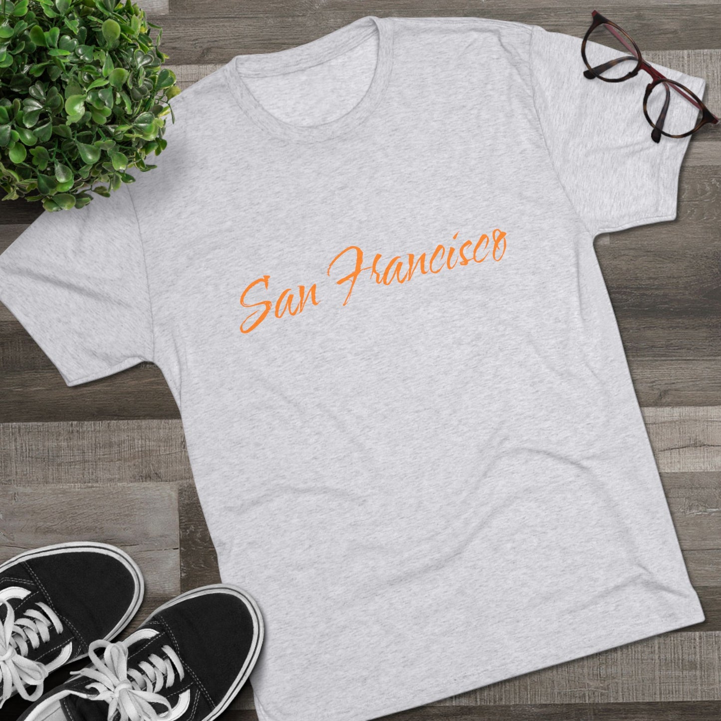 San Francisco Script Tee — Minimal City Skyline Graphic T‑Shirt, Perfect for Gameday, Tri-Blend