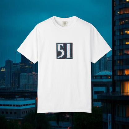 Legends #51 Retro Unisex Garment-Dyed T-shirt with Minimalist 51 Design, Casual Wear, Seattle Fans, Birthday, Everyday Comfort
