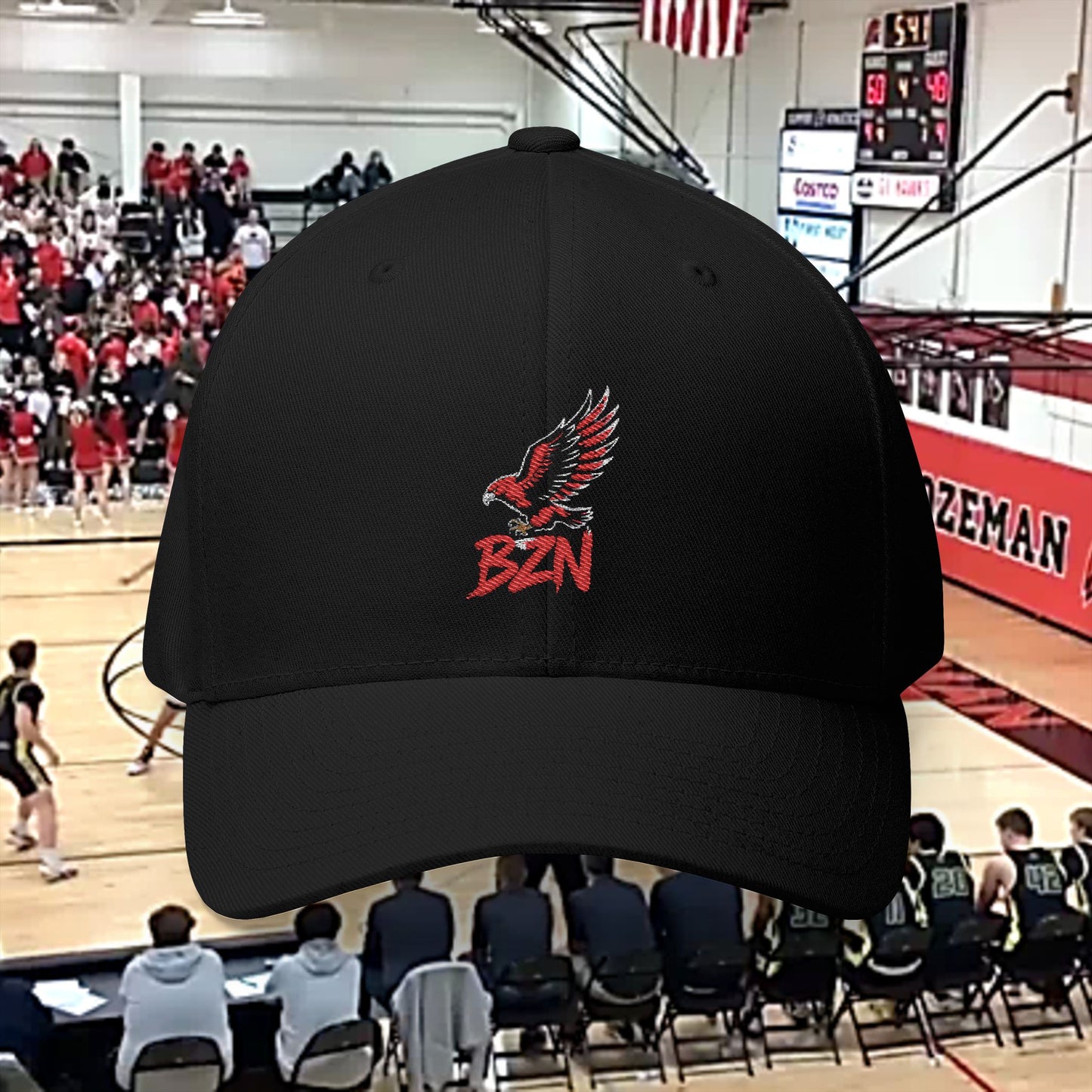 Embroidered Hawk Cap for Sports Fans, Casual Wear, Gift for Him, Outdoors, Adjustable Cotton Hat