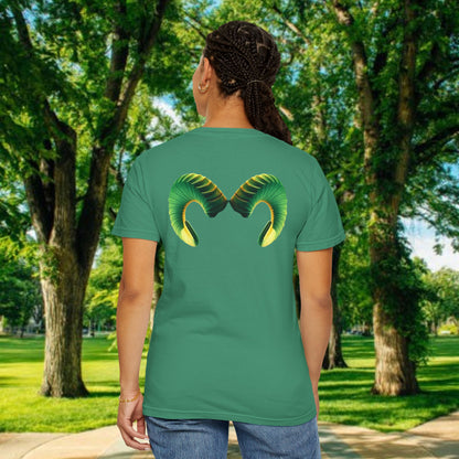 Ram Horn Graphic T-Shirt — 970 Vertical Number Design