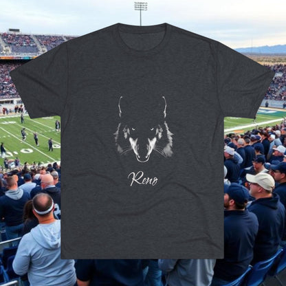 Reno Wolf Graphic Tee – Tri-Blend Crew Shirt, Ultra Comfort Soft-Style T-Shirt, Perfect for Gameday