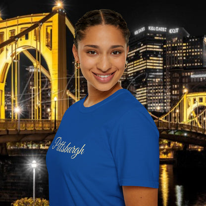 Pittsburgh Softstyle Tee, Unisex Graphic T-Shirt, Casual Wear, Sports Fan Apparel, Gift for Him/Her