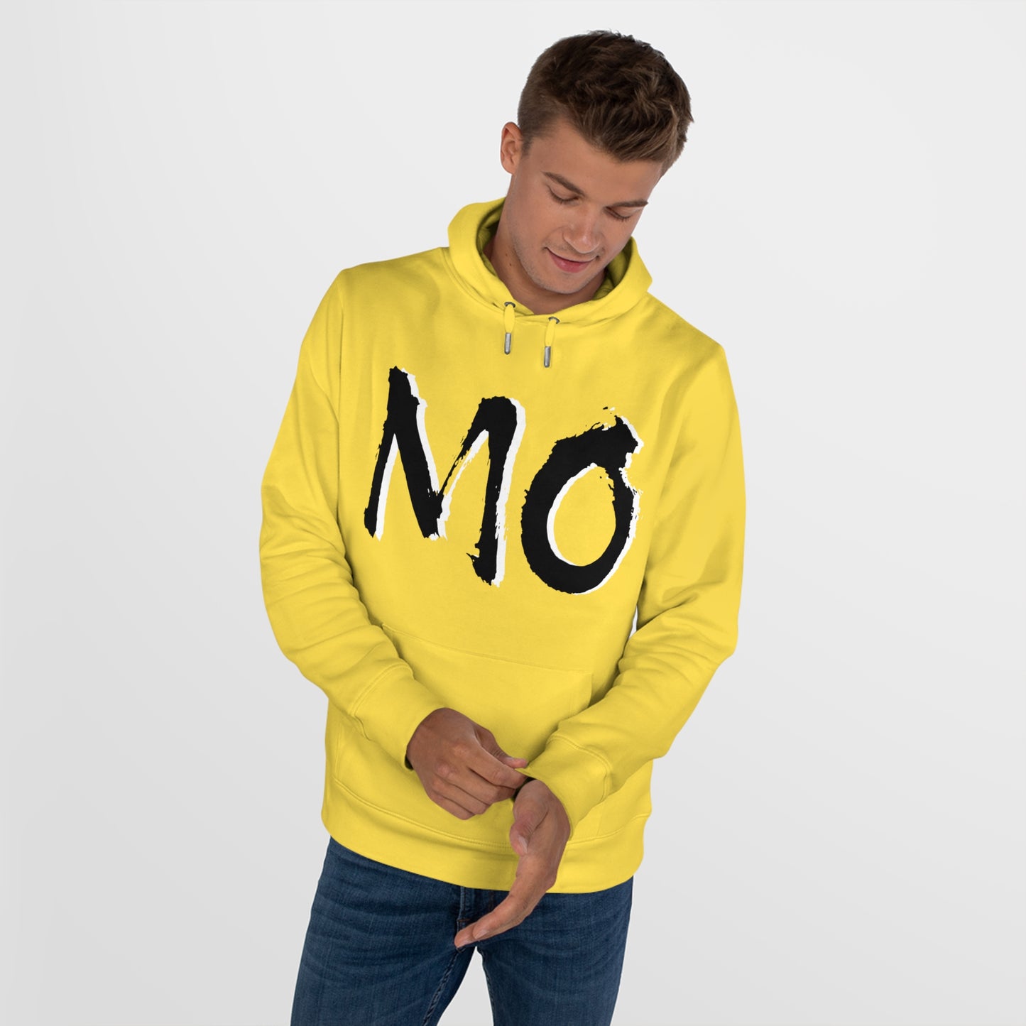 MO Graphic Hoodie — Bold Brushstroke Lettering Pullover, Perfect for Gamedays