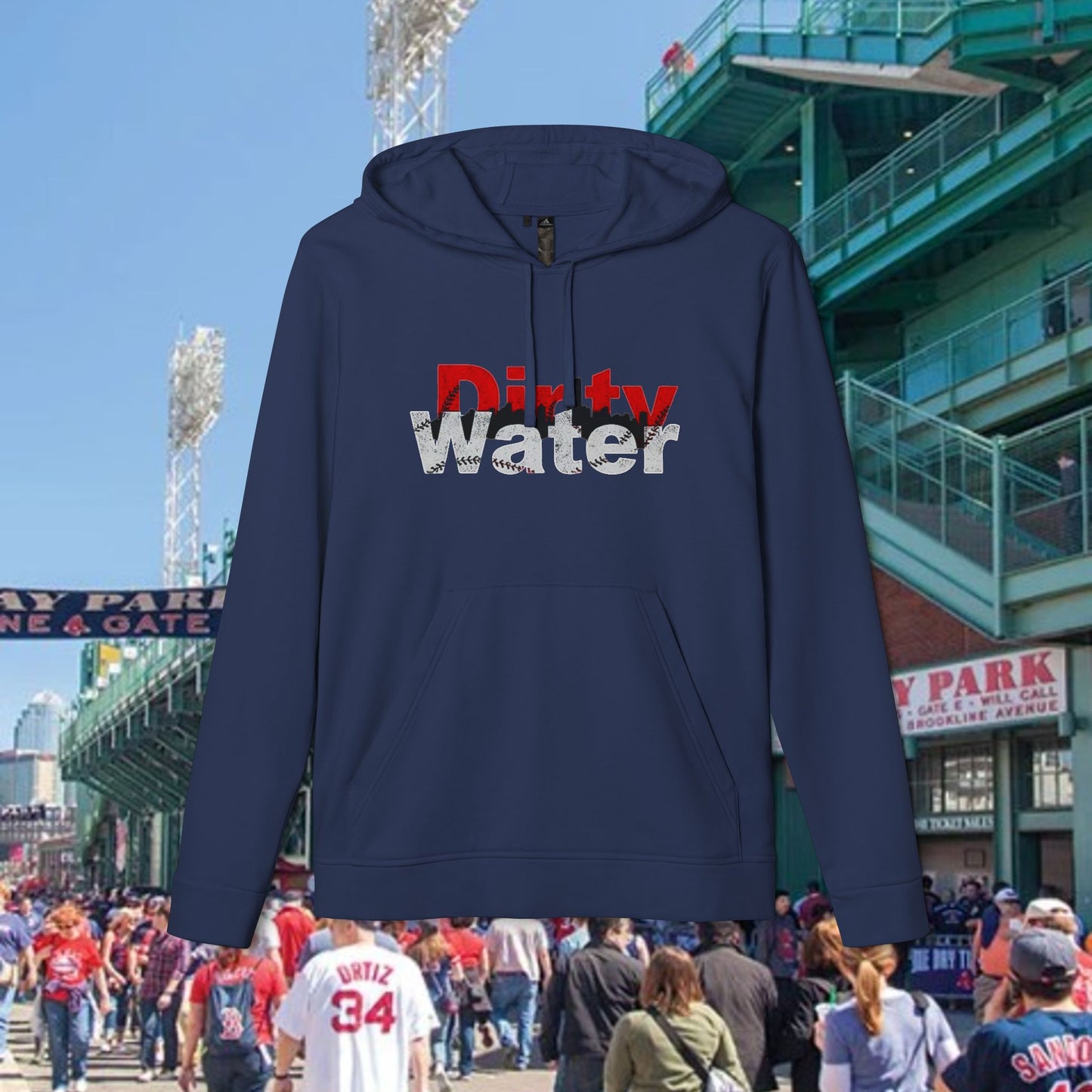 Dirty Water Unisex Fleece Hoodie with Boston Dirty Water Design, Cozy Casual Wear, Gift for Baseball Fans