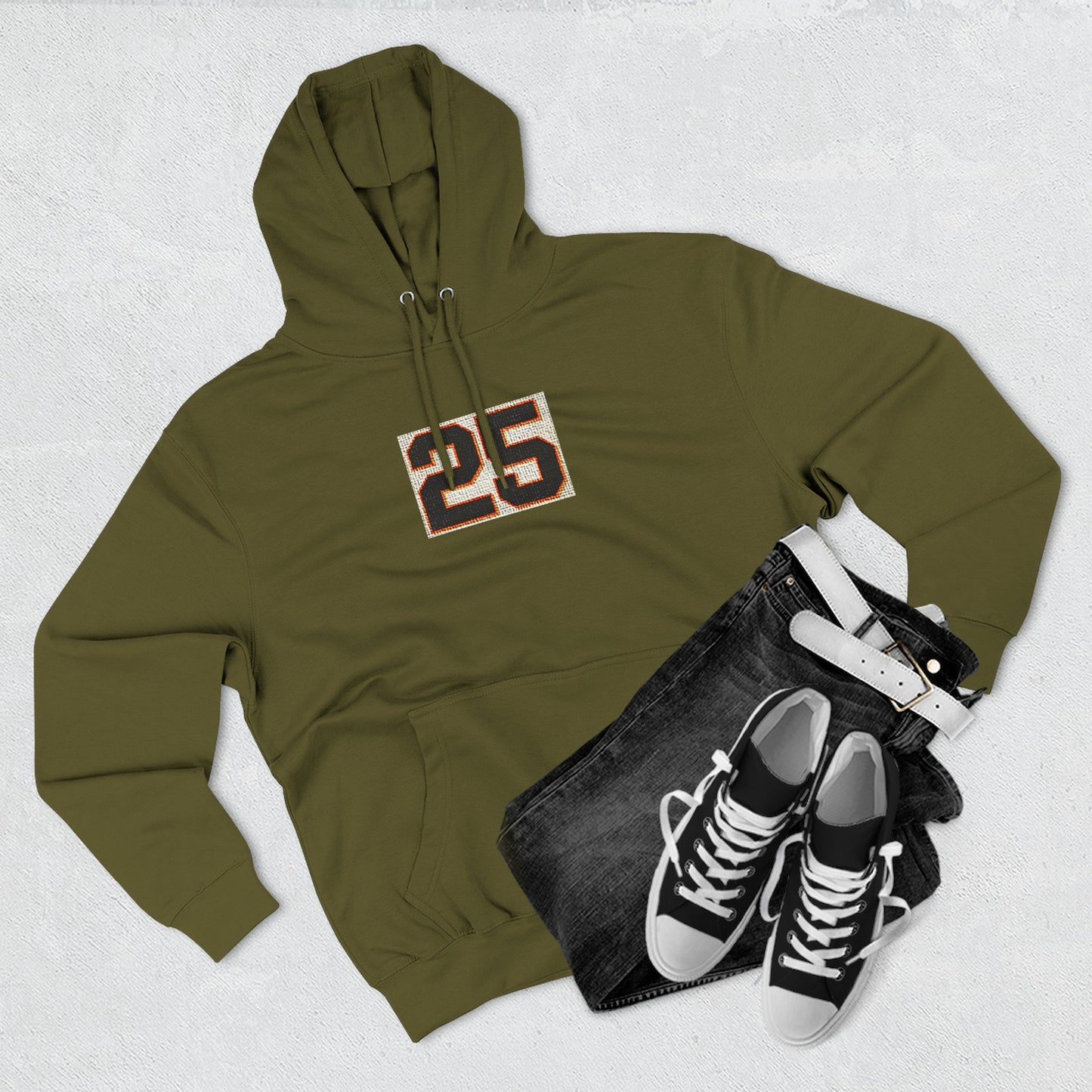 Giants Fans Fleece Hoodie with Number 25 Design - Perfect for Sports Fans, Everyday Wear, Gym, Giants Games