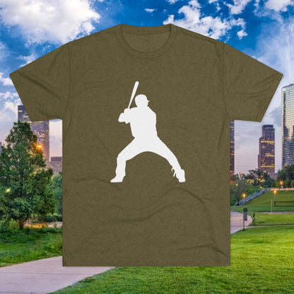 Baseball Batter Tee — Silhouette Front with Number 5 Back