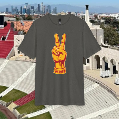 Victory Sign T‑Shirt — Retro Orange & Yellow Graphic Tee