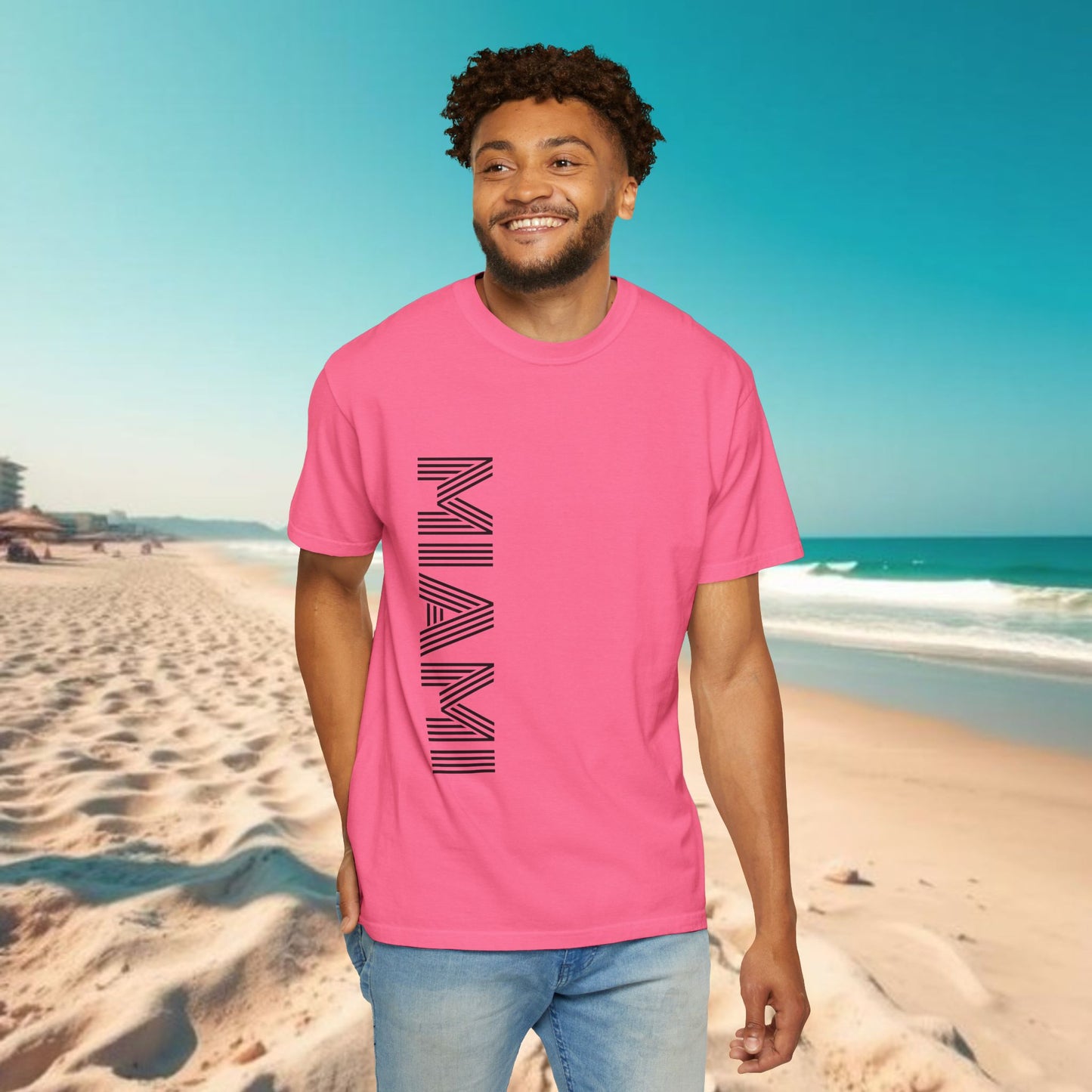 Miami Garment-Dyed T-Shirt - Vibrant Coastal Style, Unisex Summer Tee, Beachwear, Travel Souvenir, Gift for Miami Lovers