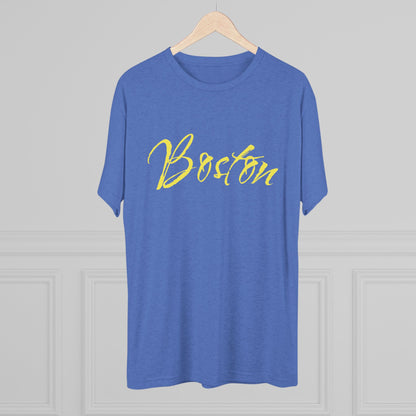 Boston Script Tee — Lightweight City Souvenir T‑Shirt, Super Comfortable Tri-Blend, Perfect for Gameday