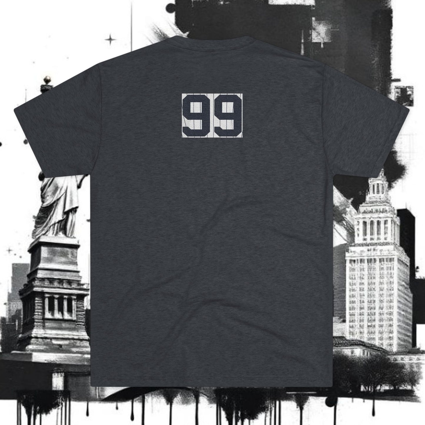 Baseball Stars 99 Batter Tee — Athletic Player Silhouette T-Shirt with '99' Back Number, Tri-Blend