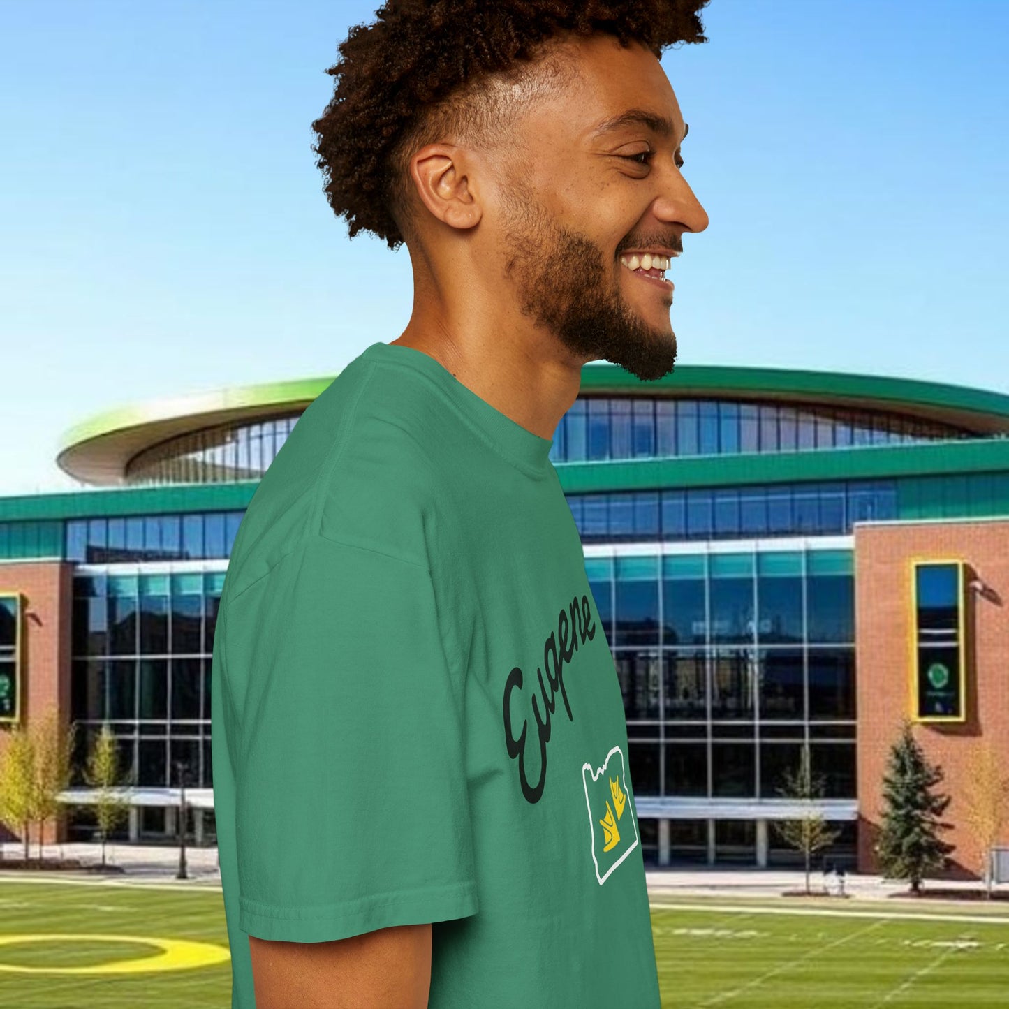 Eugene Oregon T-Shirt, Duck Foot Print T-Sirt. Soft Style. Perfect for Gameday or Relaxing at Home.