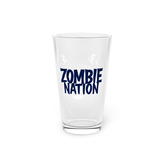 Zombie Nation Pint Glass | 16oz Drinking Glass | Unique Gift for Beer Lovers, Housewarming, Home Bar