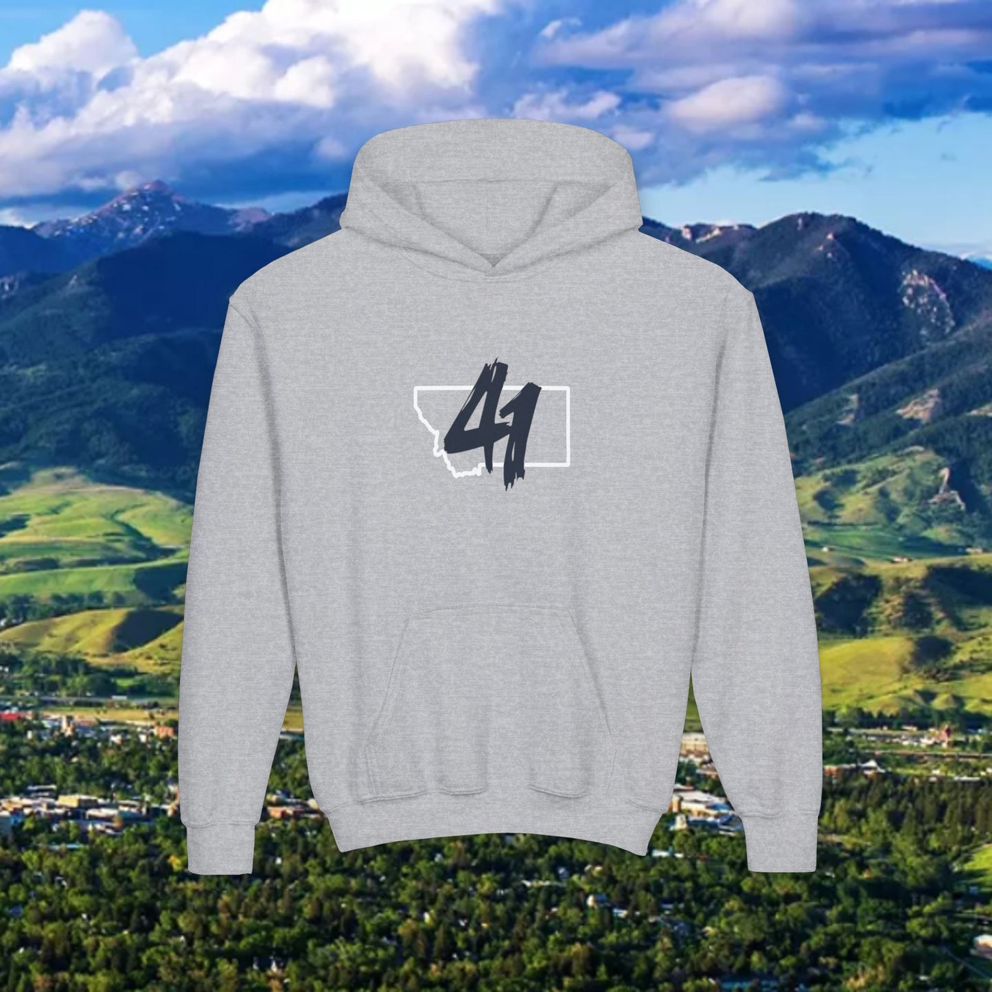 Youth Hoodie - '41' Minimalist Graphic Pullover
