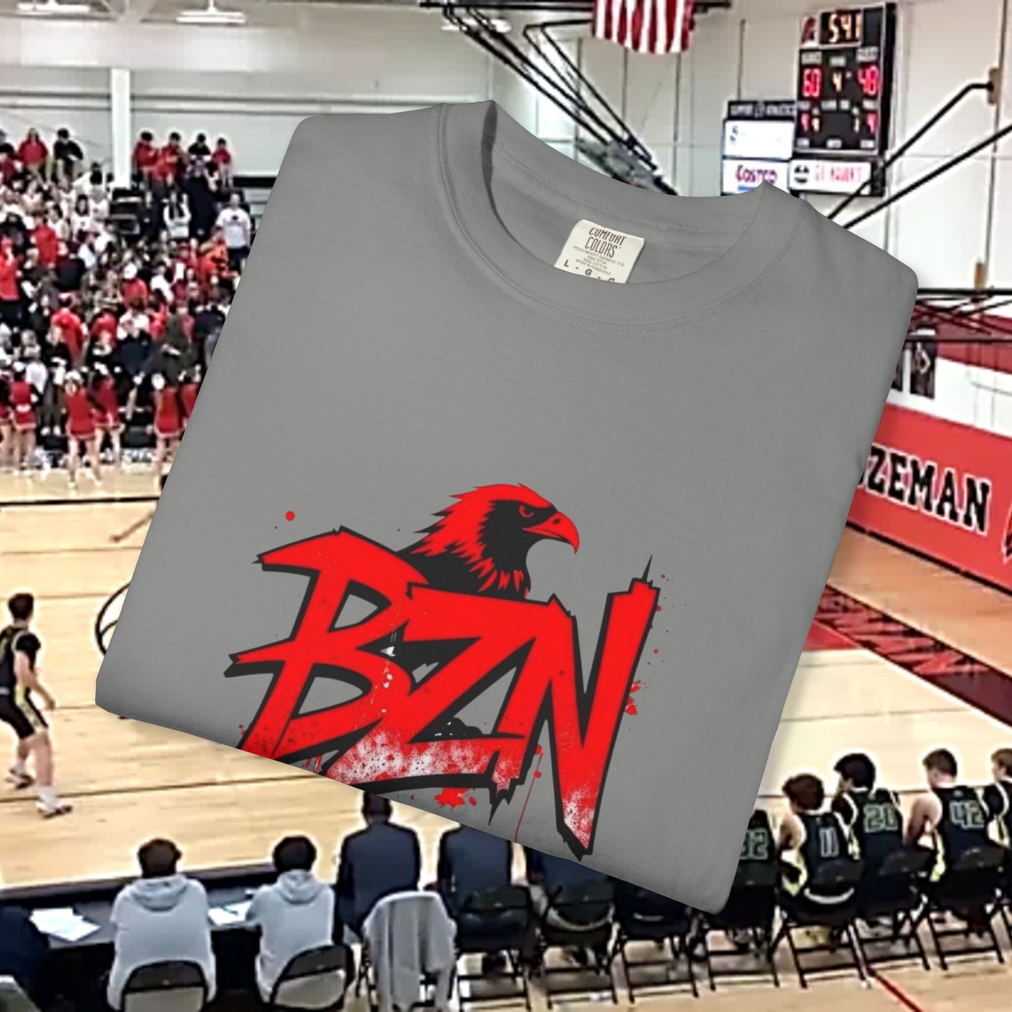 Bozeman Spirit Unisex Garment-Dyed T-Shirt, Athletic Wear, Fan Tee, Casual Style, Game Day Shirt, School Pride Apparel