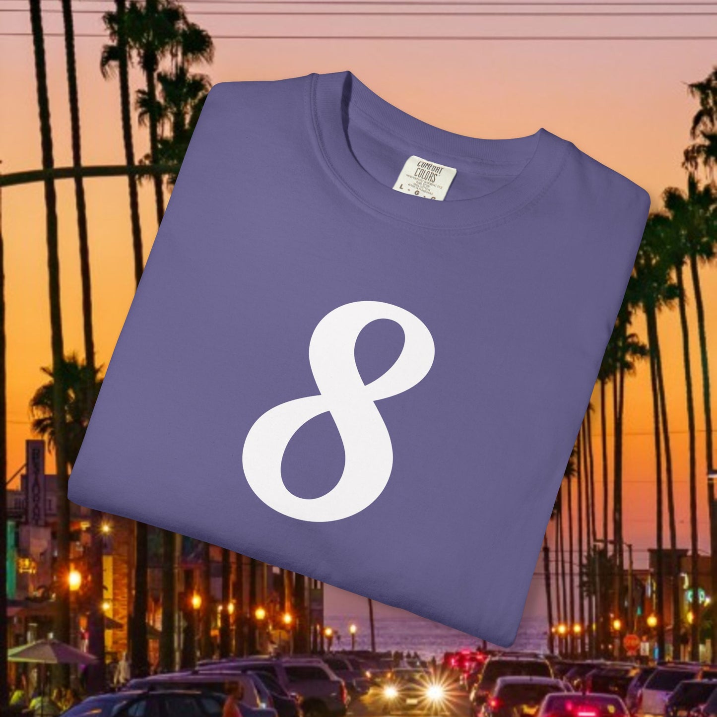 Legend Tribute Unisex Garment-Dyed T-Shirt with '8 & 24' and 'Bean' Text - Casual Wear, Gift for Friends