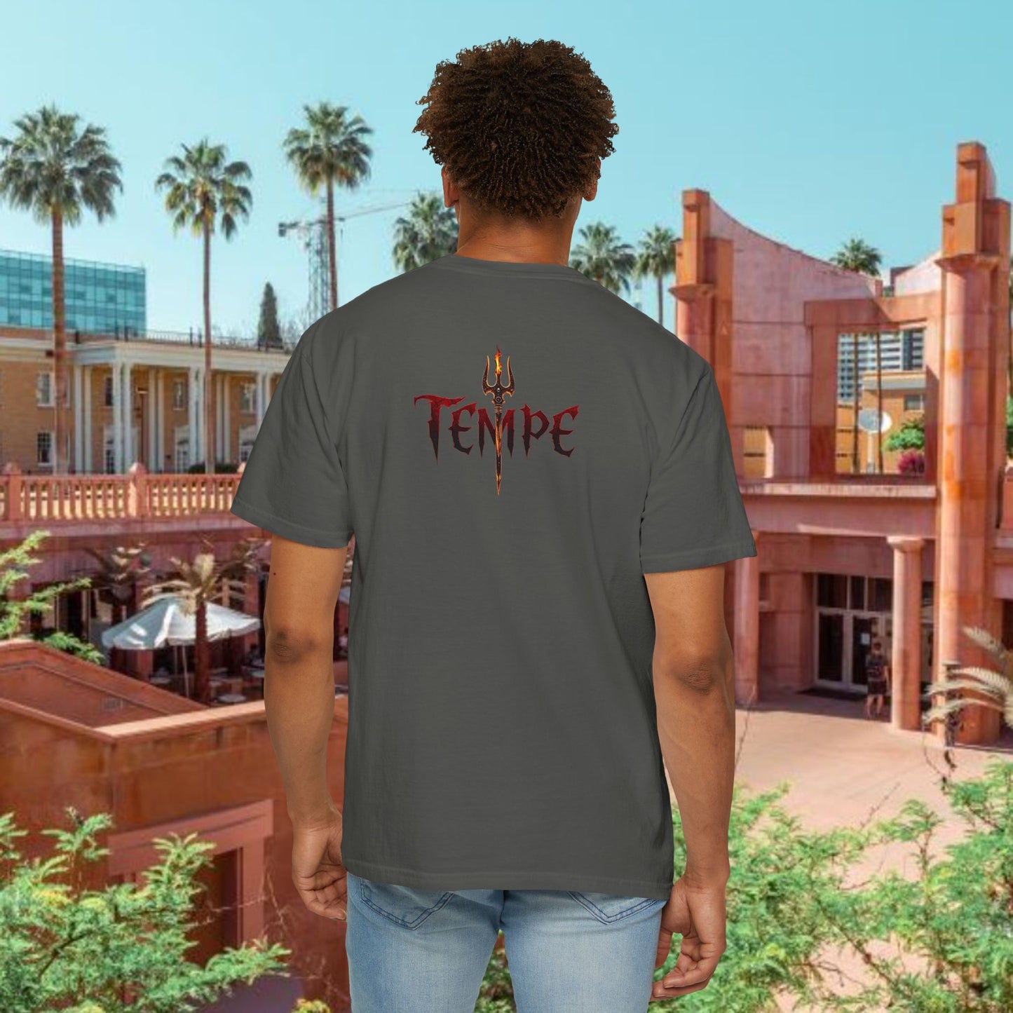 Tempe Trident Tee — 480 Vertical Number Front, Tempe Graphic Back