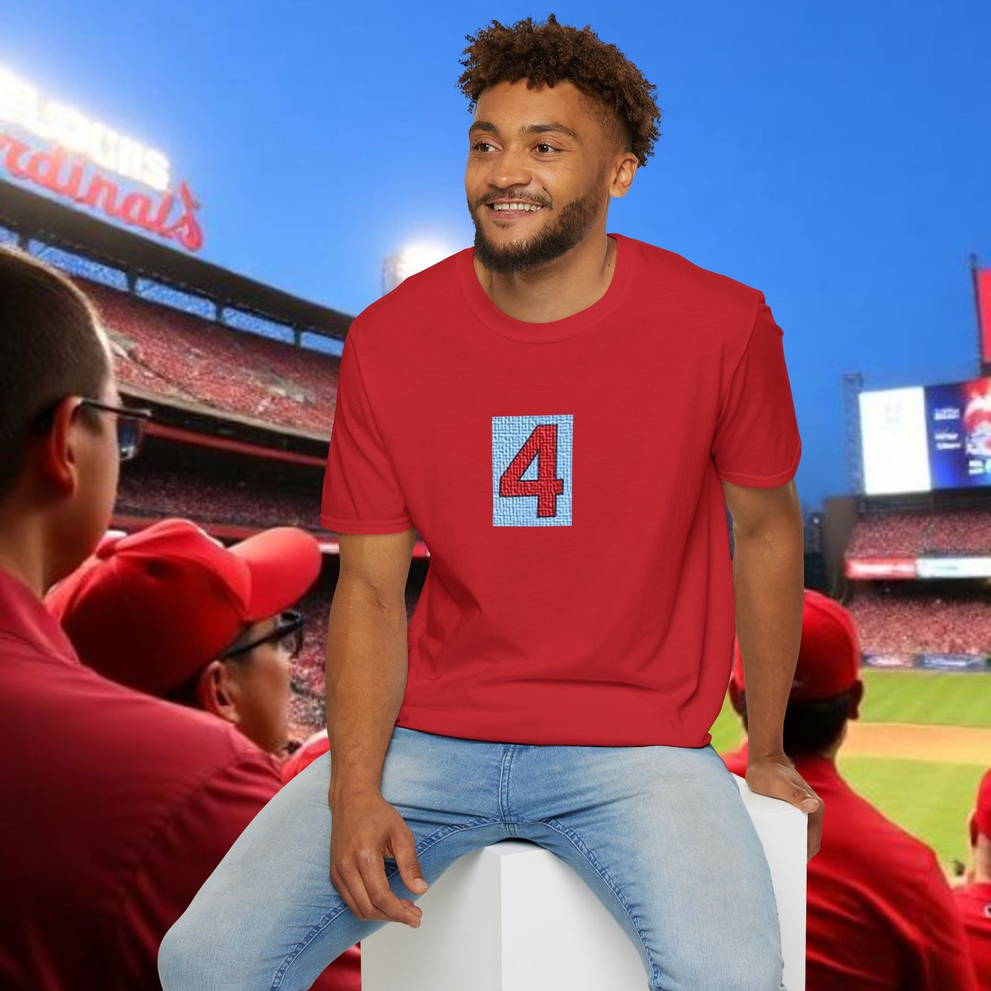 Legends Number 4 Unisex Softstyle T-Shirt, Casual Tee, Gift for Baseball Fans, Birthday Present, Everyday Wear, Unique Style