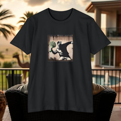 Wing Man Banksy Inspired Streetwear T-Shirt - Unisex Graphic Tee, Casual Wear, Unique Gift, Everyday Style, Urban Vibe, Festival Outfit