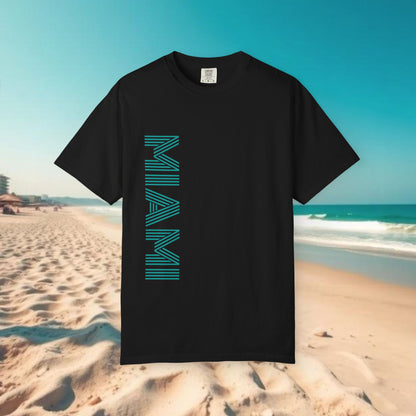 Miami Garment-Dyed T-Shirt - Vibrant Coastal Style, Unisex Summer Tee, Beachwear, Travel Souvenir, Gift for Miami Lovers