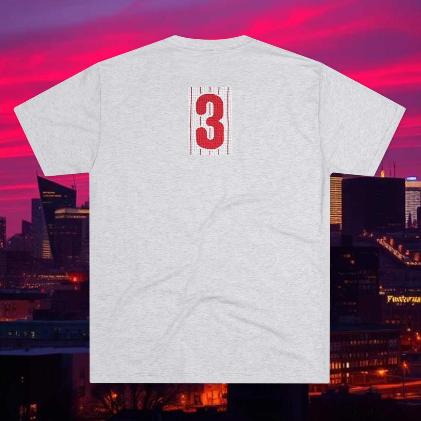 Baseball Stars Batter Silhouette Tee — Back Number '3' Player Shirt