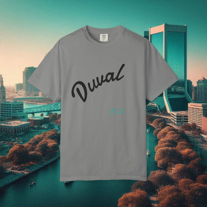 Duval Script T‑Shirt — Jacksonville Retro City Tee, Perfect for Gameday or Everyday Use. Soft style T-Shirt.