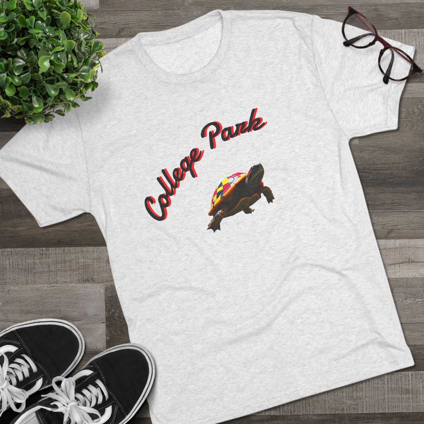 College Park Turtle Tee, Tri-Blend Soft Style T-Shirt, Perfect for Sports' Fans and Gameday Gear