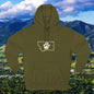 Bobcat Paw Print Fleece Hoodie, Cozy Sweatshirt, Casual Outdoor Wear, Unique Gift for Cat Fans, Montana State Fans