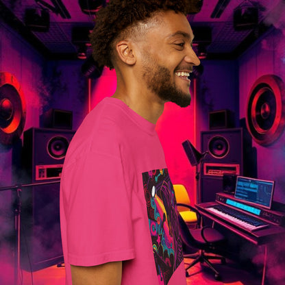 Colorful Unisex Garment-Dyed T-shirt, Artistic Graphic Tee, Music Festival Shirt, Casual Everyday Wear, Vibrant Streetwear, Unique Gift Idea