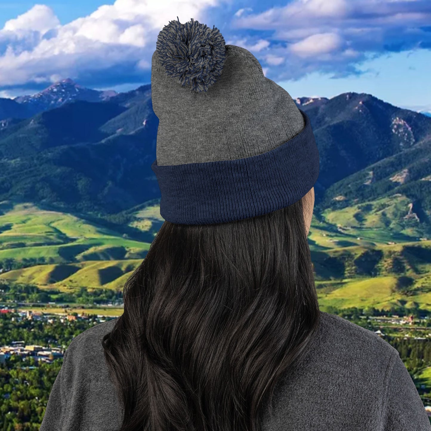 Upside Down FTG Cozy Pom-Pom Knit Cap, Winter Beanie, Embroidered Hat, Perfect Gift, Unisex, Cold Weather Accessory